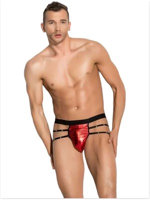 Venüs Shopping Venüsshopping- Fantezi Erkek Aşk Kırmızısı Seksi Metalli Tanga - String