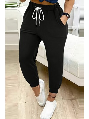 Merry See Lastik Paça Yüksek Bel Cepli Eşofman Altı Jogger
