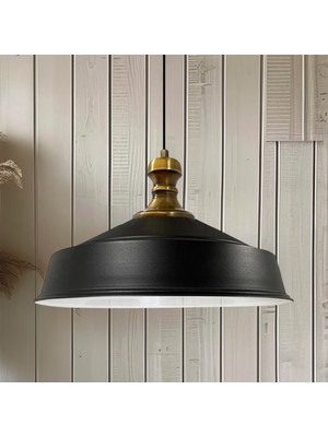 Bamyum Siyah Renk Asaletli Eskitme Knob Başlık Retro Sarkıt Lamba Restoran Salon Aydınlatma