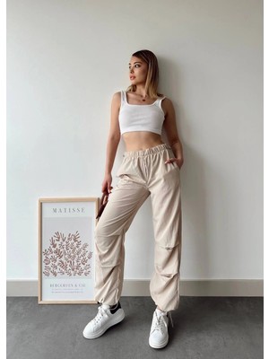 Zengezur Mall Xmpdby Paraşüt Pantolon Bej (Beden: M)