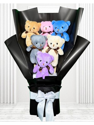 Lenostra Rengarenk Ayıcıklı Buket - Öğretmenler Günü Hediyesi - Doğum Günü Hediye - Kız Arkadaş Doğum Günü