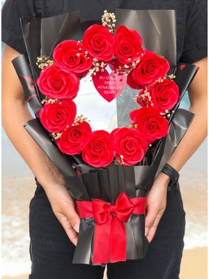 Lenostra Aynalı Çiçek Buketi - Sevgiliye Çiçek - Aynalı Buket - Yapay Çiçek Buketi - Sevgiliye Hediye