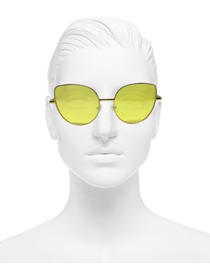Gampus Vintage Fashion Hafif Unisex Güneş Gözlüğü Güneş Gözlüğü Sarı Oval Çerçeve DMA20