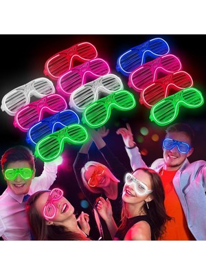Vanch Glow Model 3 Farklı Fonksiyonlu Işıklı Panjur Parti Gözlüğü Karışık Renk 12 Adet (5264)