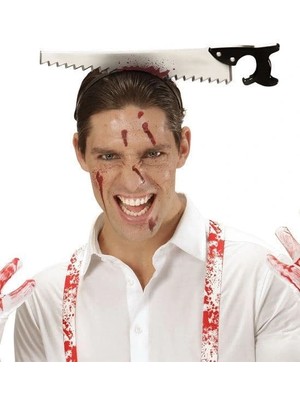 Shopwave Kafaya Saplanmış Halloween Kanlı Testere Şaka Tacı (5047)