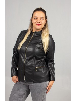 Truva Xxl Yeni Sezon! Büyük Beden Suni Deri Içi Süet Siyah Mont Şıklık ve Sıcaklık Bir Arada