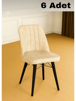 Yonga concept Yonga Conecept Karegold Mutfak Sandalyesi 6 Adet (Siyah Metal Ayaklı)