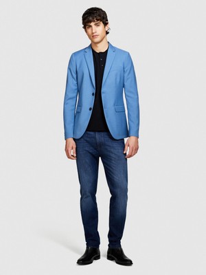 Sisley Streç Pamuklu Kemer Delikli Slim Fit Denim Pantolon Erkek Haki Mix Pantolon - 324P44ZASF024