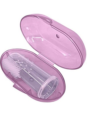 Gampus Silikon Bebek Parmak Diş Kaşıyıcı Fırçası (Pembe, Silikon)