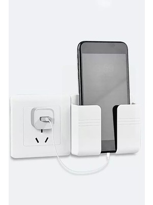 Gampus Duvara Monte Edilen Telefon ve Kumanda Standı Plastik Organizer Beyaz Renk