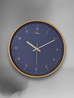 D-218-A Siyah Kadran 30 cm Sessiz Akar Duvar Saati Gold