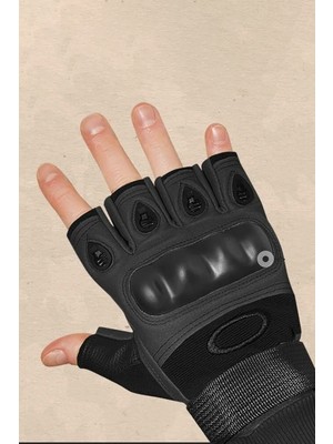 Gampus Kesik Parmak Yazlık Korumalı Motosiklet Eldiven Xl Siyah Terletmez