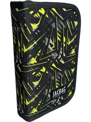 Cover -Sert Kapaklı Lastikli Kalemkutu (Sarı Geometrik)