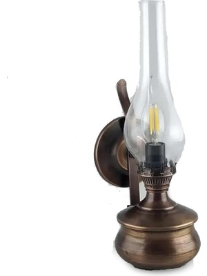 Eskitme Gaz Lambası Aplik Aydınlatma (Bakır)