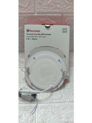Borsan Ekim Aydınlatma 9 W Yuvarlak Sıva Altı Slim LED Armatür Günışığı 3200K