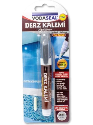 Uçlu Su Bazlı Kokusuz Kalıcı Derz Kalemi - Gri Renk