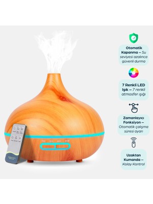 Robeve 550 ml Otomatik Hava Nemlendirici Buhar Makinesi Oda Nemlendirici Aroma Difüzör