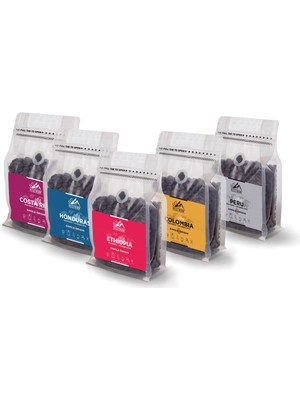 Vestron Coffee Works Dünya Kahveleri Seti 5x250g |%100 Arabica|Medium Roast|Single Origin V11