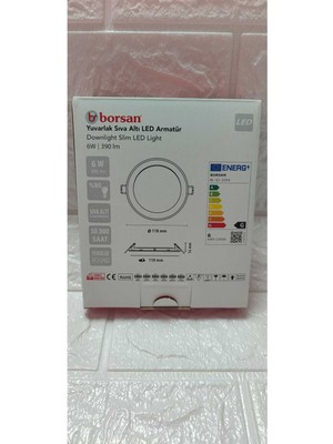 Borsan Ekim Aydınlatma 6W Yuvarlak Sıva Altı Slim LED Armatür Günışığı