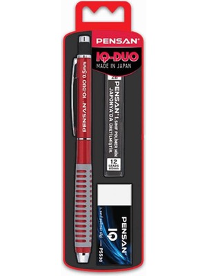 Iq-Duo Set 0,5 mm Kırmızı Renkli Silgi+Min - PE4008VKSET05 Kırmızı