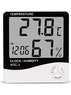 Home Htc-1 Dijital Termometre,masa Saati ve Nem Ölçme Özellikli Dijital Termometre