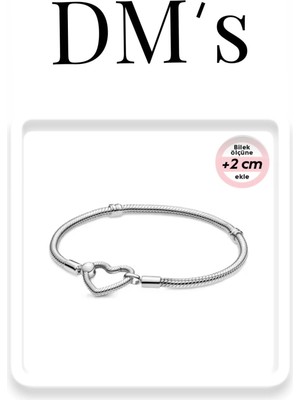 DM's Silver Kalp Zincirli Kilit Gümüş Bileklik
