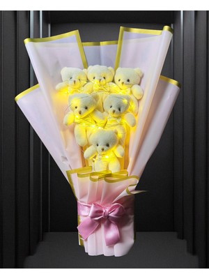 Lenostra Işıklı Ayıcık Buketi - Sevgiliye - Kız Kardeşe - Ablaya - Anneye - Arkadaşa - Hediyelik Ürün - Buket