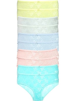 Venüs Shopping 10 Adet Kadın Komple Tül Dantel Bato Külot