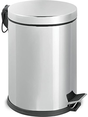 Paslanmaz Çelik Pedallı Metal Çöp Kovası 20 Lt Lüx Çöp Kovası Banyo