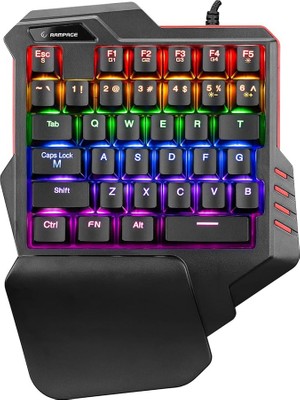 Mıracle K1 Siyah USB LED Işıklı Q 35 Tuşlu Multimedya Mini Gaming Oyuncu Klavyesi