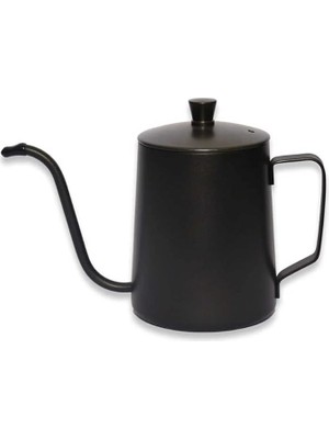 Ev Baristası Kahve Gooseneck Kettle - Çelik Kahve Demleme Dripper Kettle - Paslanmaz Çelik - 600 ml
