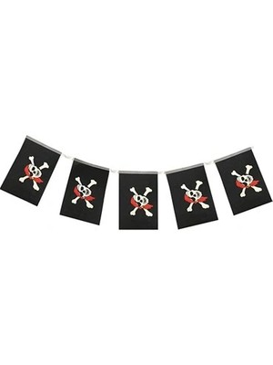 Shopwave Korsan Partisi Korsan Logo Baskılı Flama Süs Afiş Süsleme 8 Li (5047)