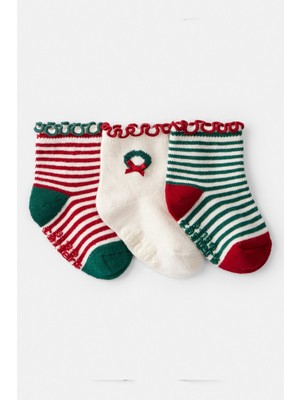 Carter's Kız Bebek Desenli 3lü Çorap