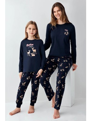 Arnetta Anne Kız %100 Pamuk Lacivert Uzun Kollu Pijama Takımı 3450 (Pijamaları Ayrı Ayrı Sepete Ekleyiniz)