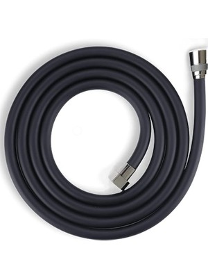 Black Paslanmaz Kopmaz Patlamaz Kaliteli Pvc Duş Hortumu - Yüksek Kaliteli Lüx Duş Spirali - Tüm Duş Setleri/duş Başlıkları ile Uyumlu (G1/2) - 150CM Siyah