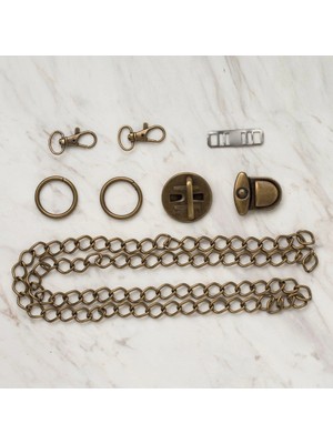 Venüs Shopping Loren Çanta Aksesuar Seti Bronz