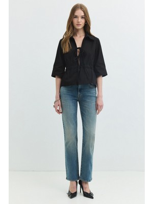 Denim Trip Regular Straight Fit Açık İndigo Kadın Jean Pantolon