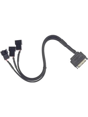 Plus PX-4597 Psu Sata Power To Fan Çevirici 3 Port Y Pin Pwm Çoklayıcı Splitter Fan Kablosu