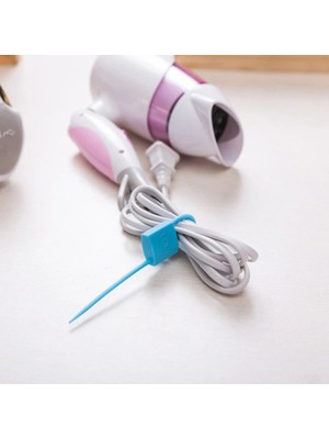 Hediye Bahçesi Kilit Şeklinde Silikon Kablo ve Poşet Bağlama Aparatı (3'lü Set)