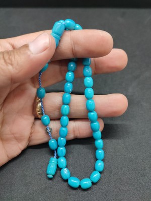 İskeçe Tesbih Şükrü Baba Usta Eseri Çift Kat Cilalı Bilek Boy Kanayan Bağa Sertifikalı İSK6743