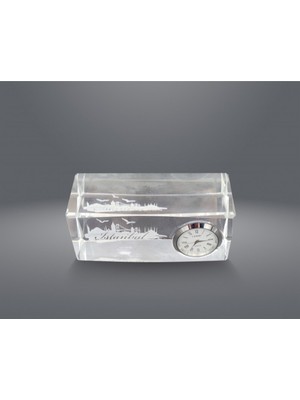 Hediye Bahçesi Istanbul Tasarımlı Kristal Saatli Biblo