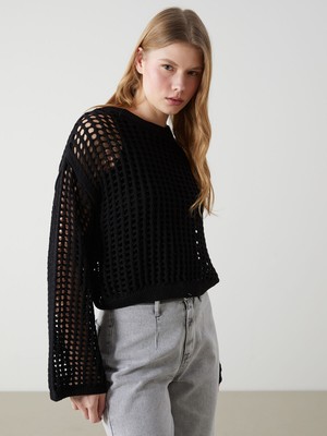 Lc Waikiki Yeni Sezon Bisiklet Yaka Ajurlu Kadın Triko Kazak