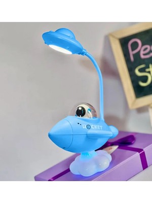 Rocket Gece Lambası ve Masa Lambası – USB Şarjlı LED Işıklı Roket Tasarımlı Çocuk Odası Lambası