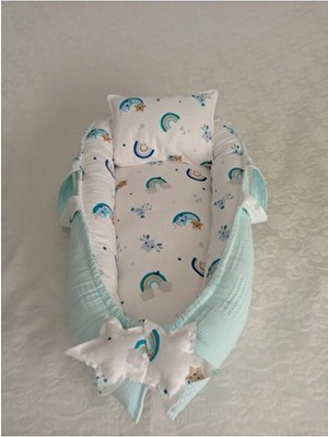 Wenaris Reflü Babynest Bebek Yatağı Yeşil Renkli Anne Yanı Yatak Konforlu Malzeme ile