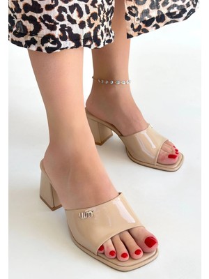 Zengezur Mall Xmpdby Miyon Bej Rugan Topuklu Terlik (Numara: 39)