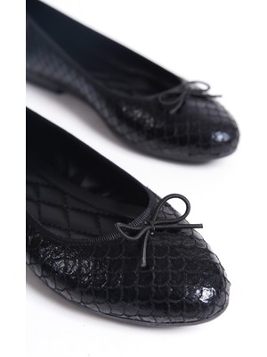 Özse Shoes Leo Balık Desenli Kadın Balerin Babet