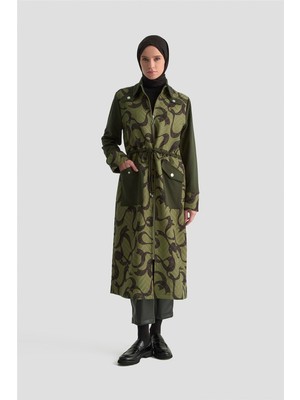 Armine Desenli Mixli Örme Giyçık 25KD1601 Haki