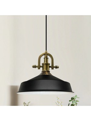 Bamyum Asaletli Siyah Iç Beyaz Tekli Avize Yeni Eskitme Başlık Retro Sarkıt Lamba Restoran Salon Aydınlatma