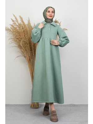 Giza Store Şevval Düğmeli Elbise Mint