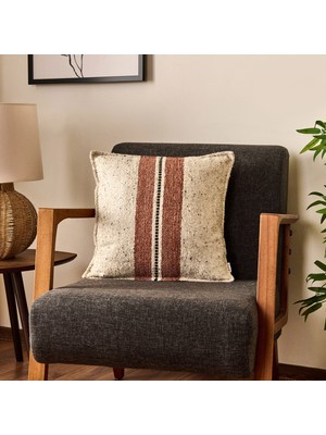 Evidea Soft Ganye Kırlent - Ekru - 45X45 cm